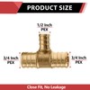 2-Pack Efield 3/4" X 3/4" X 1/2" Pex Reducing Tee