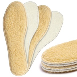 Flintronic 2 Pairs of Lambskin Insoles, Lambskin Wool with Cork Warming Insoles, Heat Insoles for Shoes, Warm Insoles, Fur Insoles Shoes, Winter Soles, EU41
