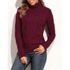 PrettyGuide Women's Turtleneck Sweater Long Sleeve Cable Knit Sweater Pullover