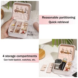 Anegefu Mini Portable Jewelry Travel Boxes,Red Blooming Poppy,Necklace Ring Storage Organizer Jewelry case for Women Girls Presents