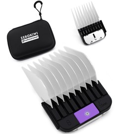 Professional A5 Style Animal Clipper Stainless Steel Color-Coded Snap-on Attachment Guard Guide Comb, 1/8"-1" Compatible with Wahl KM Series Oster A5 Andis Detachable Blade Pet Groomers (#8-1")