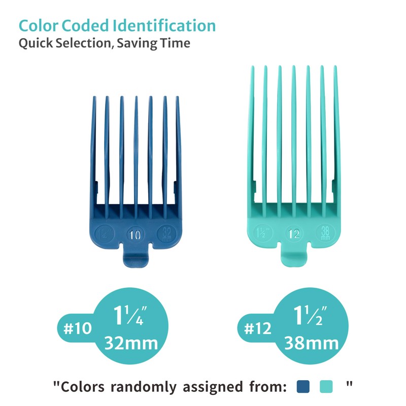Clipper Guards 12 10 Compatible with Most Wahl Clippers, Color
