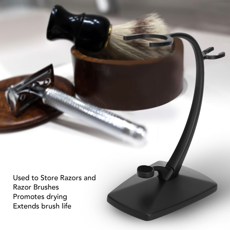 Shaving Brush Holder with Stable Base Metal Shaving Knife Stand