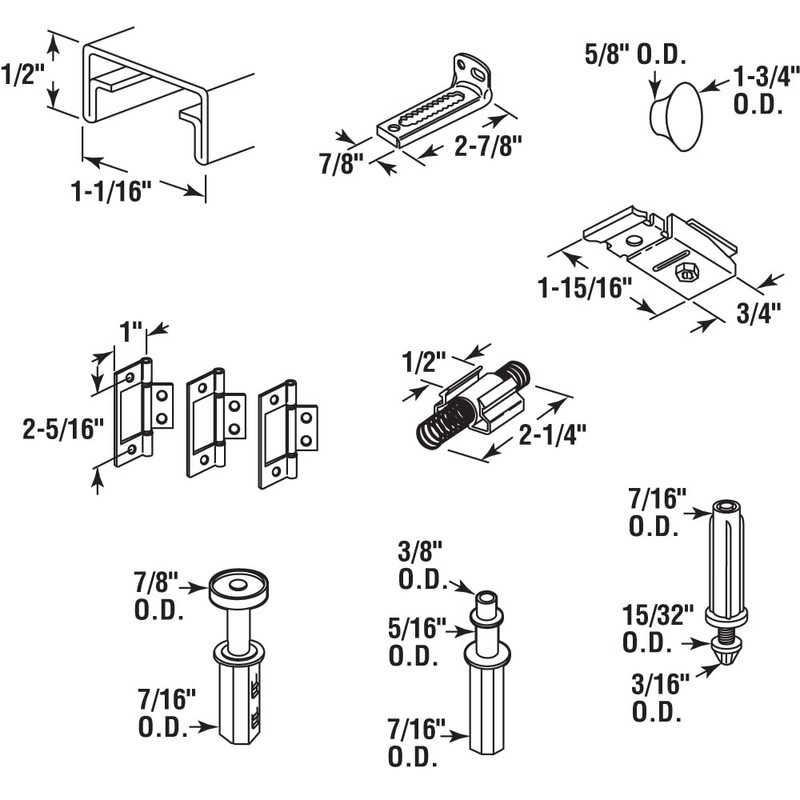 Prime-Line 161794 Bi-Fold Closet Track Kit, 36 In. Length, Steel