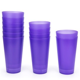 32-ounce Plastic Tumblers/Large Drinking Glasses/Party Cups/Iced Tea Glasses Set of 12,6 Assorted Colors| Unbreakable, Dishwasher Safe, BPA Free