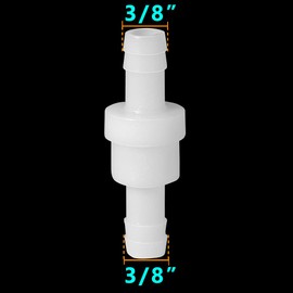 Feelers 3/8" (10MM) One Way Inline Check Valve Non-Return One-Way Air Water Gas Check Valve Ozone Resistance PVDF, Pack of 2 2PCS