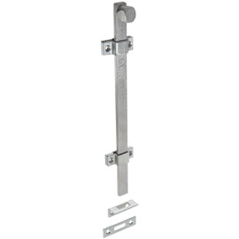 Rockwood 580-12.26D Surface Bolt, UL Listed, 12" Length, Brass Satin Chrome Plated Finish