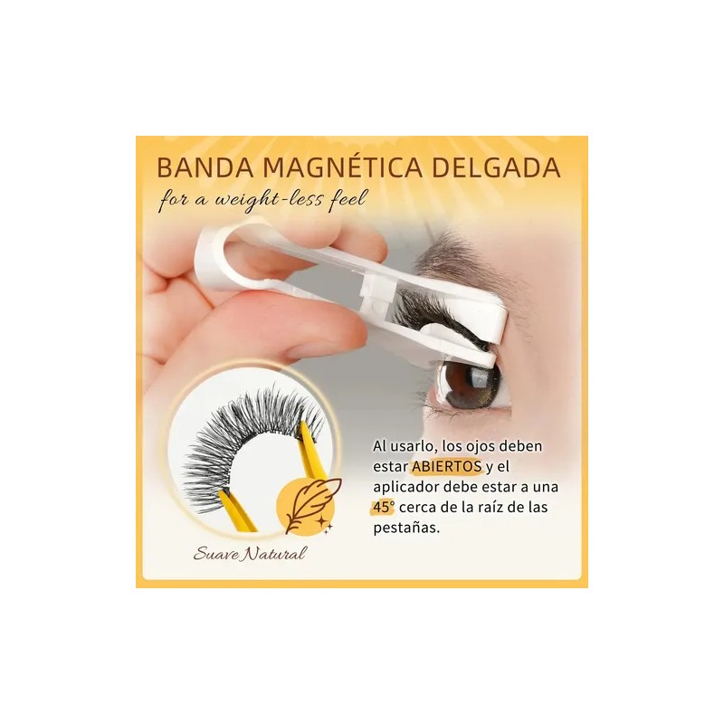 Ldnesd Pestañas Magnéticas 2 Pares Sin Pegamento, Kit De Pestañas