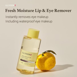 ILLIYOON Fresh Moisture Lip and Eye Makeup Remover(300mL/10.14 Fl.Oz) | Instant & Gentle Waterproof Makeup Remover | Non-Greasy with Naturally Fermented Yuzu Extract | Fragrance Free and Paraben Free