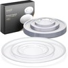 SparkSettings Clear and Silver Plastic Plates, 24 Pack Silver Clear