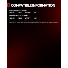 Torchbeam Front Struts and Shocks Complete Assembly Amortiguadores Delanteros for Lexus ES350 2007-2012, Toyota Avalon 2006-2012, Toyota Camry 2007-2011 272307/272308