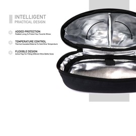 OPUX 2 Bottle Wine Tote Carrier | Insulated Wine Cooler Bag for Travel Picnic BYOB | Portable Wine Carrying Bag, Padded Protection, Shoulder Strap, Corkscrew Opener - Brown