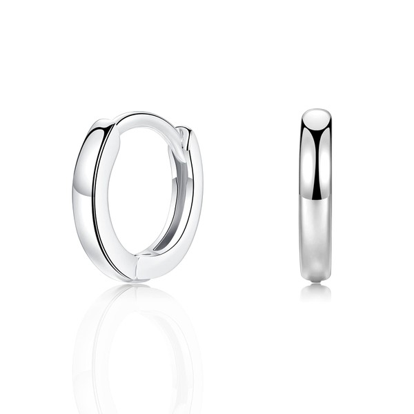 Small Silver Hoop Earrings, 925 Sterling Silver Post Lightweight Sleeper