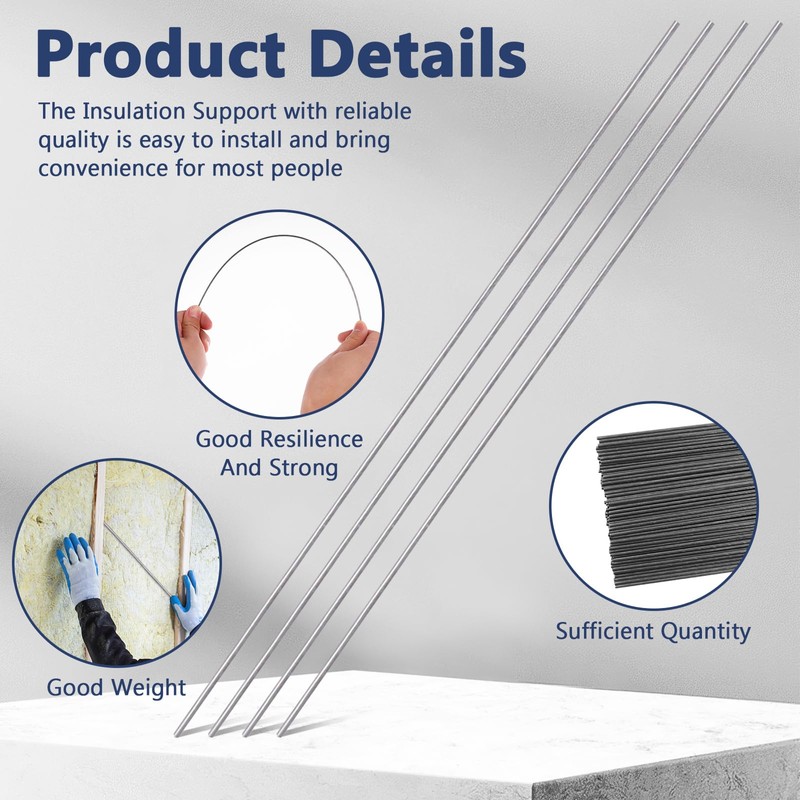 150 Pcs Insulation Support Wire 24 Inch Insulated Bracket Insulation
