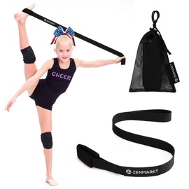 Zenmarkt Stretching Strap for Cheer – Flexibility Stunt Strap for Cheerleaders – Durable Cheer Stretching Bands for Improved Flexibility, Range of Motion – Essential Cheer Accessories (Black)