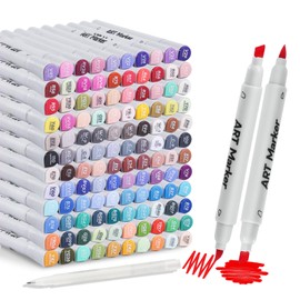 Alcohol Markers Brush Tip, 120 Colors Double Tipped Art Marker Set for Kids and Adult Coloring Books, Journaling, Note Taking, Calligraphy, Drawing, Art Supplies Kit, Brush Chisel