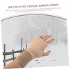 SAFIGLE 4 Pairs Plush Stretchable Fingerless Mittens with Thumb Hole