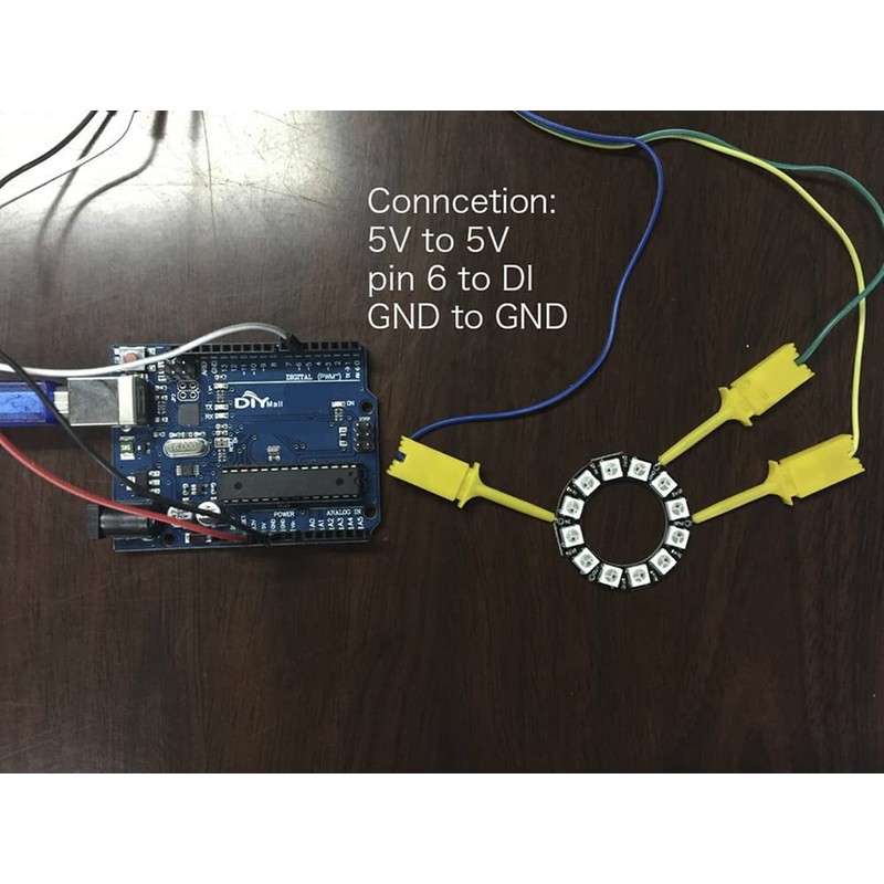 DIYmall 5個 12 X WS2812B RGB LEDリング 12ビット WS2812 5050