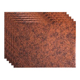 FASÄDE Hammered Decorative Vinyl 18in x 24in Backsplash Panel in Moonstone Copper (5 Pack)
