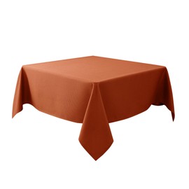 Biscaynebay Fall Tablecloth Textured Fabric Square Tablecloths 70x70 Inch, Rust Thanksgiving Autumn Harvest Water Resistant Fabric Tablecloths for Kitchen, Dining, Wedding, Parties Machine Washable