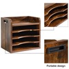 YMYNY Wooden Desktop File Organizer with Handle, Document Letter Mail