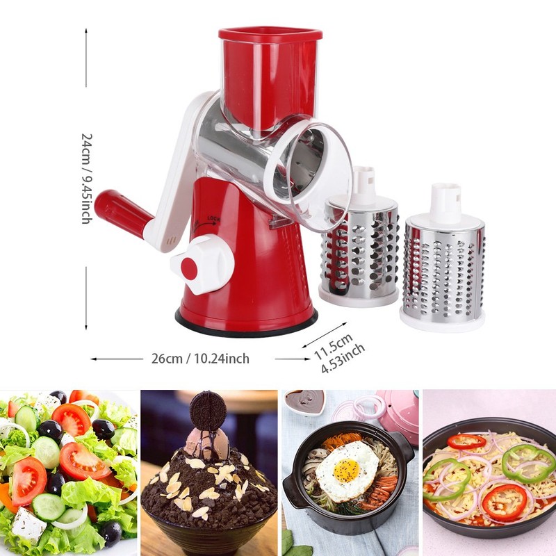 Ourokhome Vegetable Mandoline Slicer Chopper- Rotary Cheese Grater with 3