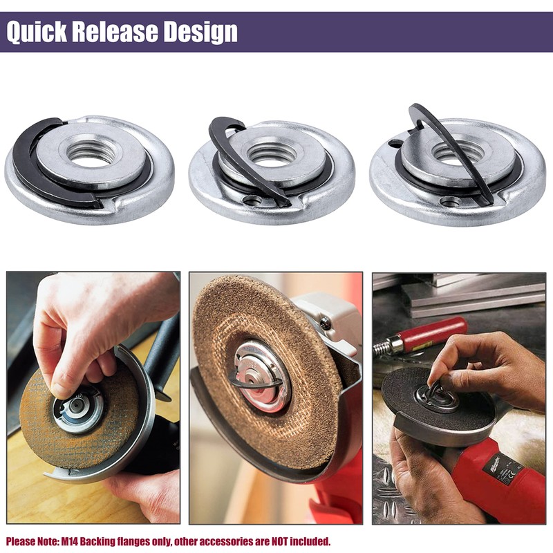 Yakamoz 2Pcs Quick Release Angle Grinder Locking Nuts M14 Angle