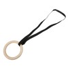 1 Pair Wooden Gymnastic Rings with Adjustable Buckle Straps 330lbs