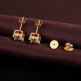 2 Paris Gold Locking Earring Backs Replacements for Diamond Studs, 925 Silver Screw Earring Backs, Secure Hypoallergenic Secure Earring Backs, No Fading Comfort Earring Backs Silver