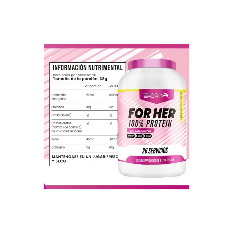 Suplemento En Polvo Bunny Sport 1kg For Her