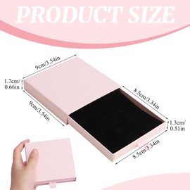 SGERUFZ 1 Piece Jewelry Gift Box Paper Jewelry Display Stylish Gift Box for Necklaces Earrings Rings (9 x 9 x 1.7 cm) (Pink)