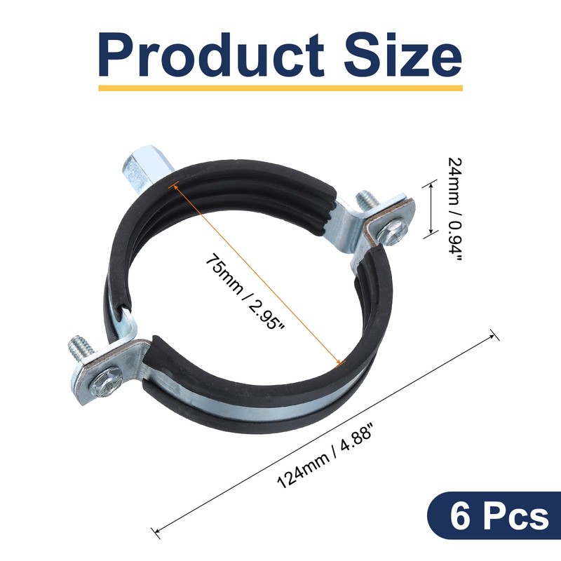 uxcell 6 Pcs Split Ring Pipe Hanger, 75mm/3inch Adjustable Pipe
