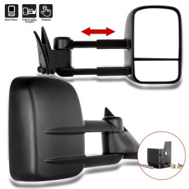 asucarparts For 1988-98 Chevy/GMC C/K 1500 2500 Manual Telescoping Towing Side Mirrors Pair