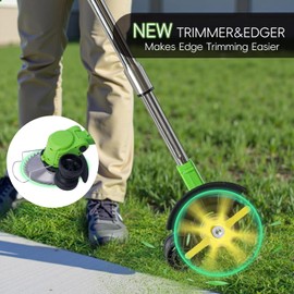 Weed Wacker Cordless Battery Powered, 4-in-1 Weed Trimmer/Lawn Edger with 4 Types Blades, Weed Electric Eater with 4.0Ah Battery*2, 21V Brush Cutter for Lawn Care and Yard Work