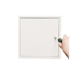 fengze Thicken Steel Access Door 24 x 24 Inch with 4 Long Fixing Strips White Screwdriver Latch Access Panel for Wall and Ceiling 600 x 600 Mm