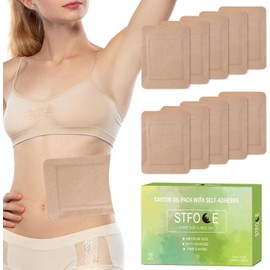 STFOCE 10pcs Castor Oil Pack Wrap, Medium Castor Oil Pack, Castor Oil Pack Wrap Organic Cotton, 7.9"x5.5", Anti Leakage, No Wash (Oil Not Included)
