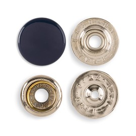 Juego de 12 cierres a presión de color azul marino, botones a presión de 24 L, botones de metal de 15 mm, botones a presión, botones de cierre, broches para piel, jeans, tela, chaquetas, bolsa de