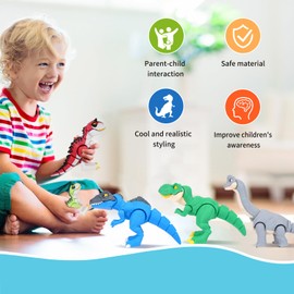 FXiaoy 3D Printed 7.16-inch Exquisite Tyrannosaurus Rex Toy Model, Fully Articulated 3D Printed Toy, 3D Printed Animals Toys. (Tyrannosaur - Green)