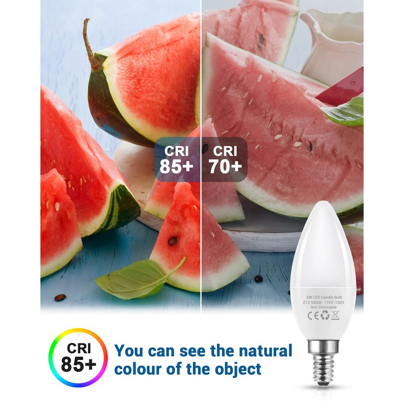 Flaspar 3 Pack E12 LED Light Bulbs, Candelabra LED Bulbs