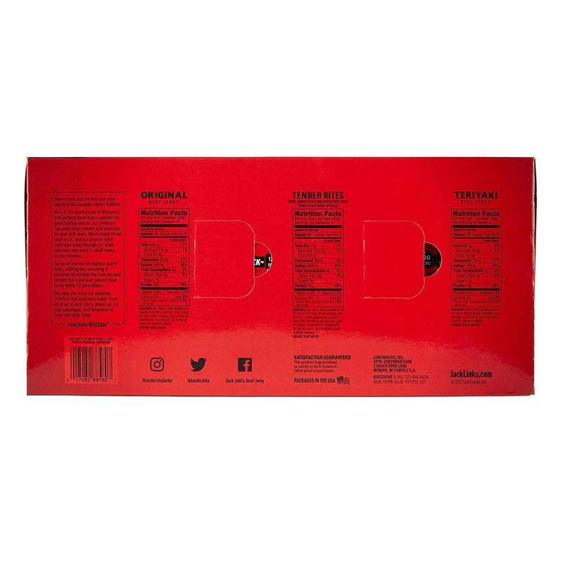 Jack Link's Beef Jerky Variety Pack: 3 Original Flavored, 3