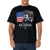 Proud Aussie Shepherd Dad American Flag patriotic dog gift T-Shirt