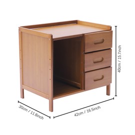 ILWorkTLs Bamboo Nightstand with 3 Drawers and 1 Open Shelf,End Table with Storage,Bedside Table for Bedroom Living Room Dormitory,Brown