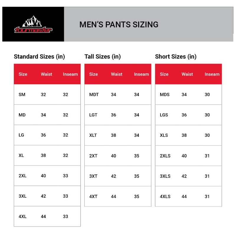 Tourmaster Men’s Trek Motorcycle Pants Black