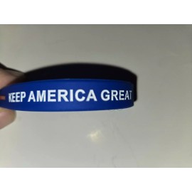 1 Piece Trump Keep America Great 2020 MAGA Blue Silicone Bracelet Wristband