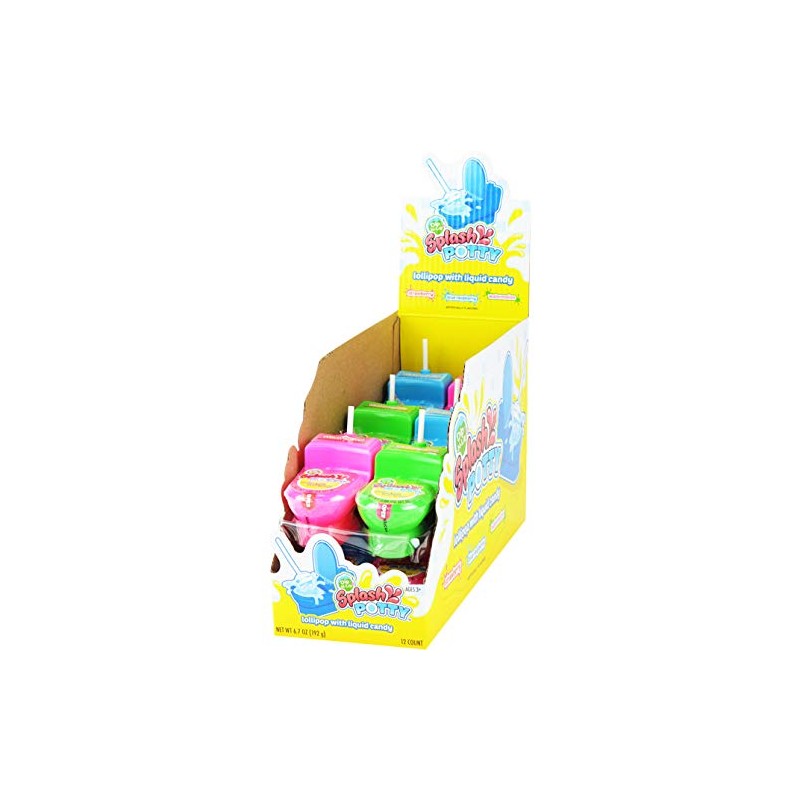 Koko's Dip-N-Lik Splash Potty Lollipop Candy - 12 Count Display