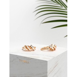 THIORA Women's Creole Earrings - 'Bali Breeze' | Premium Stainless Steel | Glitter Earrings Women | Sparkling Zirconia | Hoop, Gold, Created Cubic Zirconia