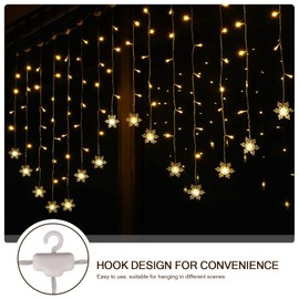 BLOOMWIN Christmas Window Lights 2m x 1m 104 LEDs Snowflakes Curtain Fairy Light Xmas Decoration Icicle Lights Indoor Party Bedroom