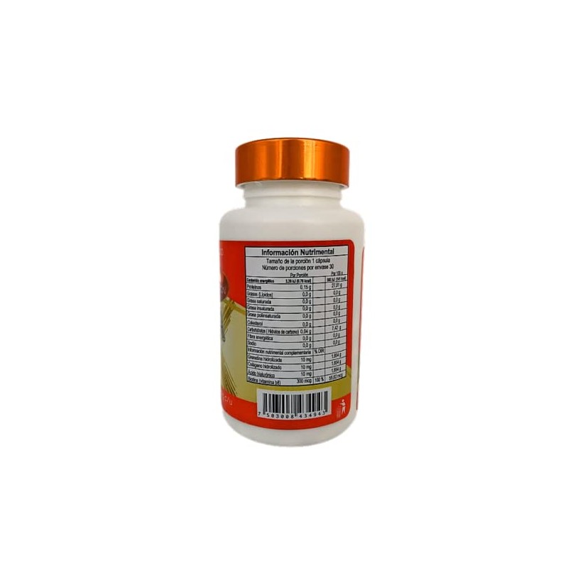 Biotina con Grenetina, Colágeno y Ácido Hialurónico, 30 Cáps.