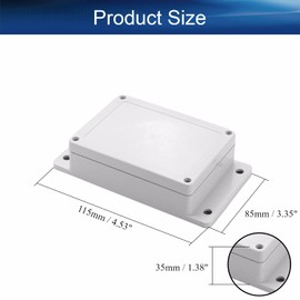 Heyiarbeit 1Pcs 115x85x35mm/4.52" x 3.35" x 1.38" ABS White Dustproof With Ear Electronic Junction Box Switch Shell Enclosure Project Box Case DIY Box Junction Case Enclosure