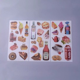 American Online Products Scrapbook Food Drink look labels stickers 3 sheets per pack F03